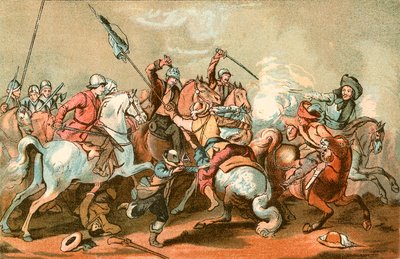 A cavalry skirmish by English School